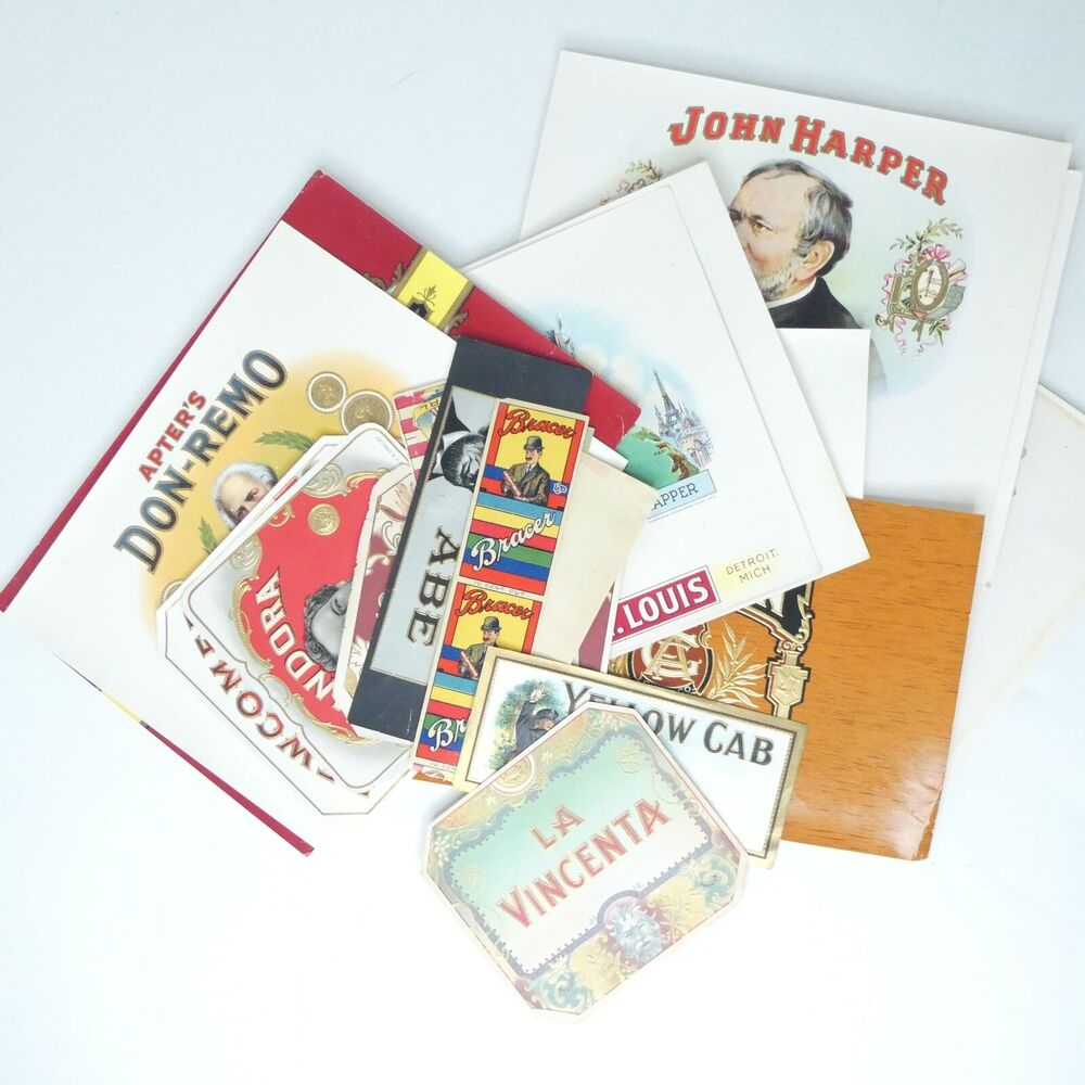 Lot of‎ 20 Inner Cigar Box Labels Paper Spirit St Louis Yankee Girl and More